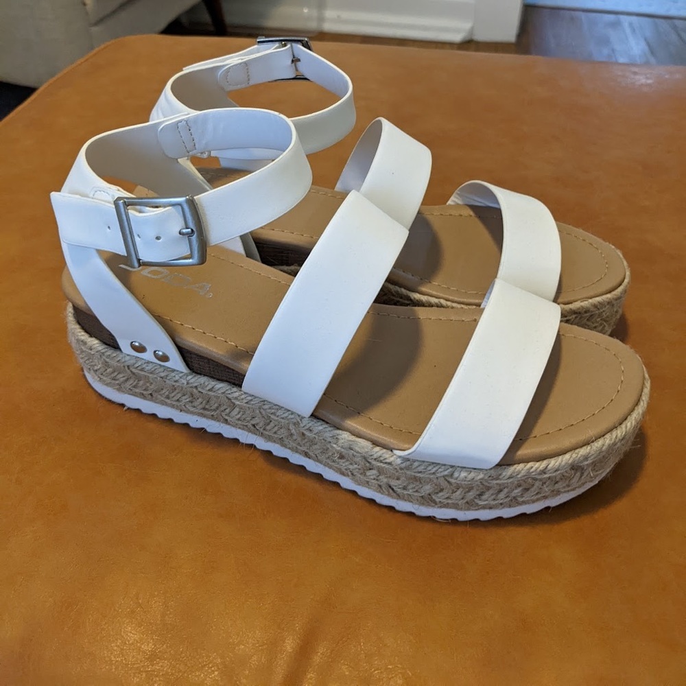 White Wedge sandals